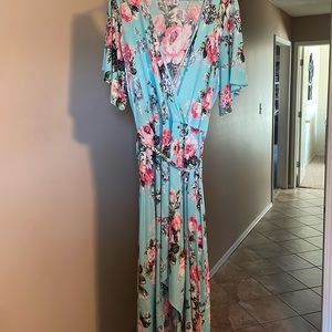 High low faux wrap dress